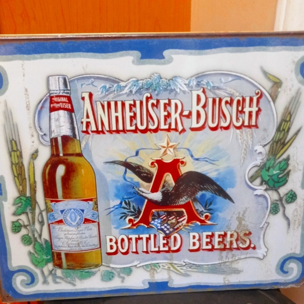 Anheuser Busch Bottled Beers Metal Sign